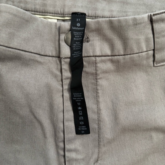 Lululemon Mens Commission Pant Classic Size 31 Warpstreme Asphalt Grey - Picture 11 of 11